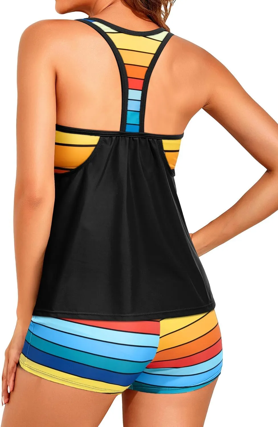 Tempt Me Women Tankini Swimsuits with Shorts - Two Piece Tummy Control Bathing Suit Racerback Sporty Swimwear 2025