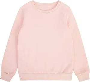 UNACOO Kids Crewneck Long Sleeve Fleece Sweatshirt Pullover Cotton Tops for Boys or Girls (pink, m(7-8 Years))