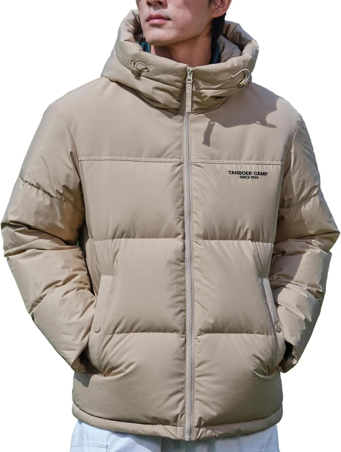 Winter Jackets for Men Thickened Puffer Jacket Hooded Windproof Quilted Warm Down Coats for Cold Weather