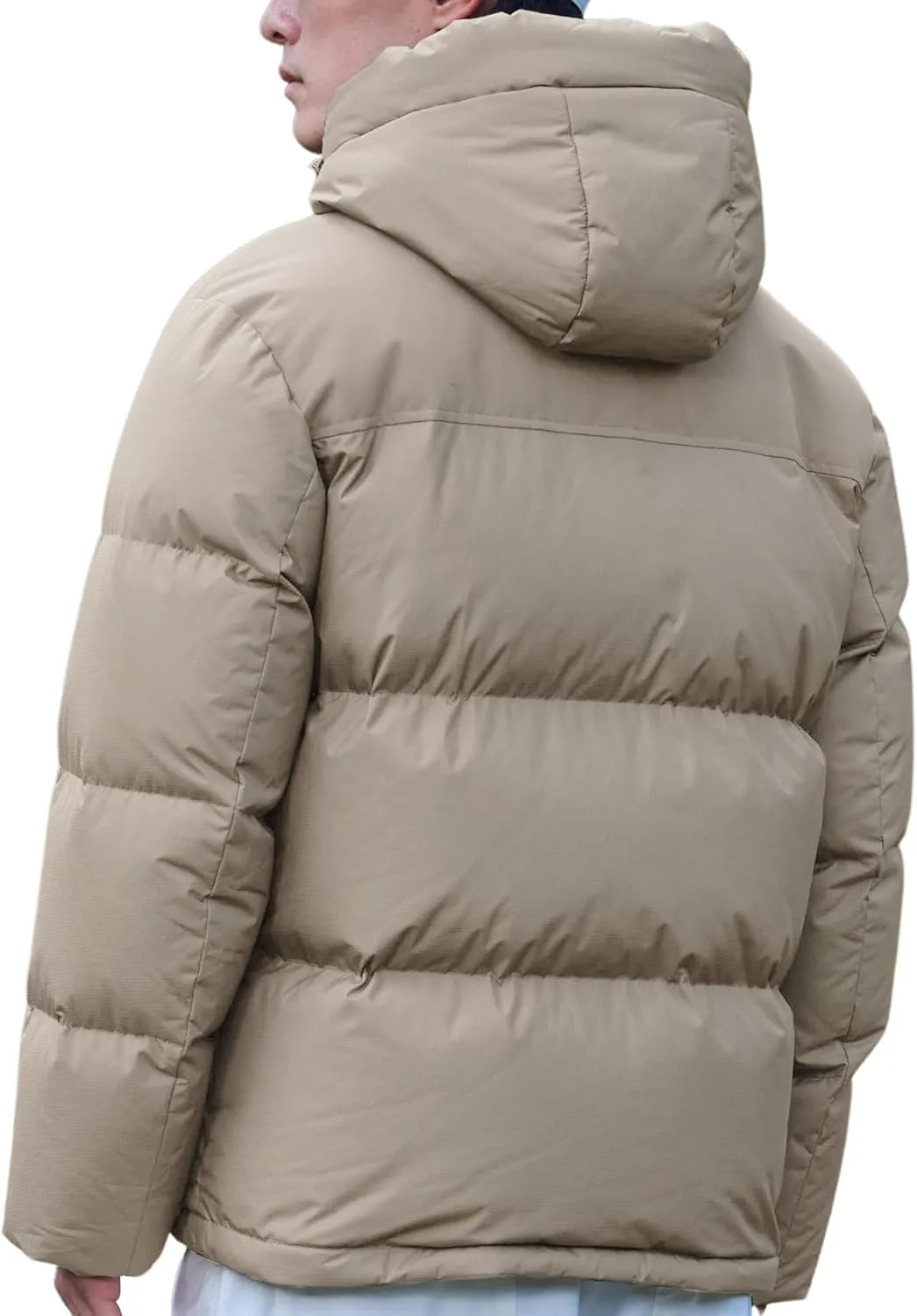 Winter Jackets for Men Thickened Puffer Jacket Hooded Windproof Quilted Warm Down Coats for Cold Weather