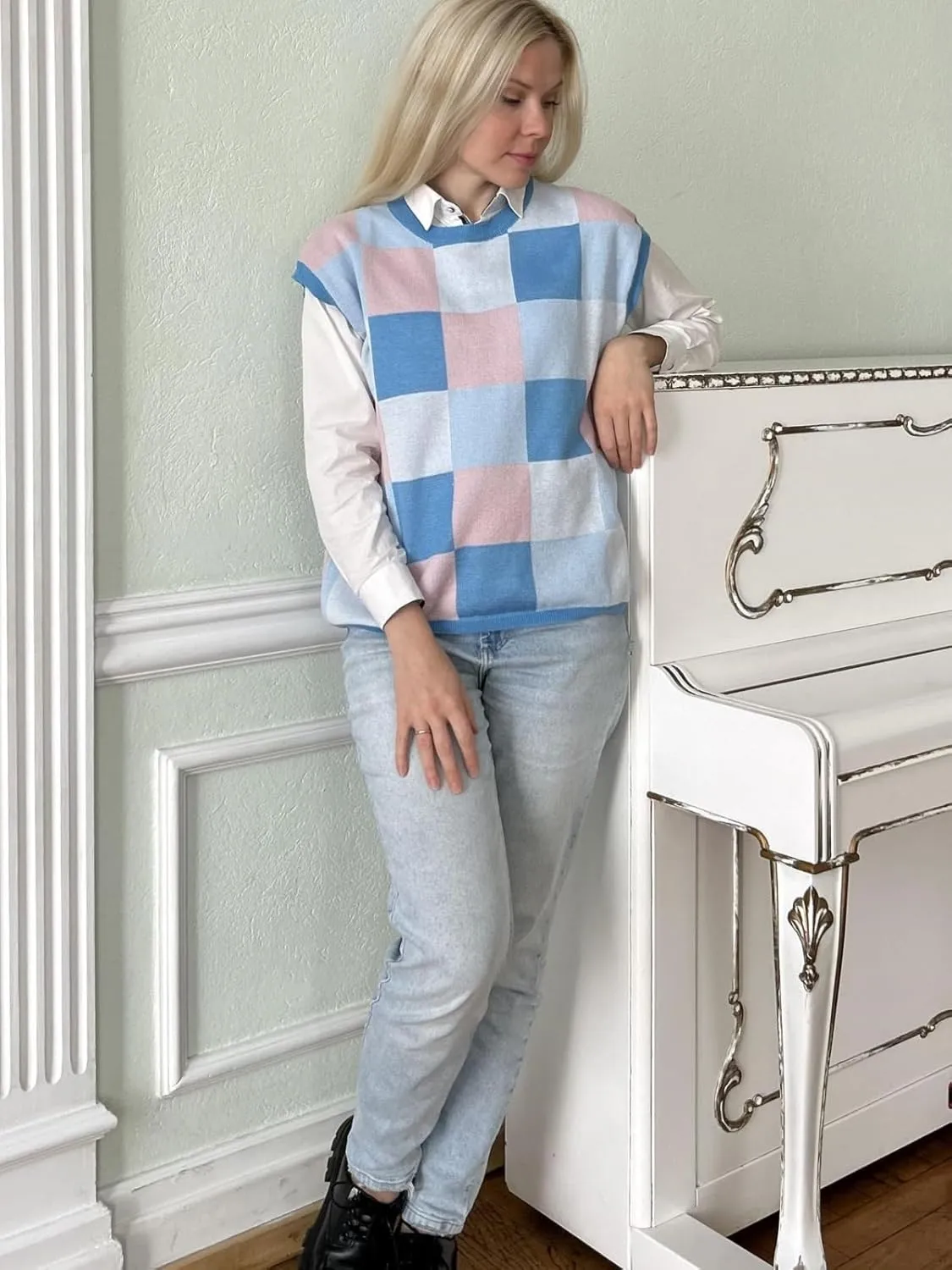 Women's Crop Tops Cap Sleeve Crew Neck Color Block Going Out Lightweight Sweater Tops