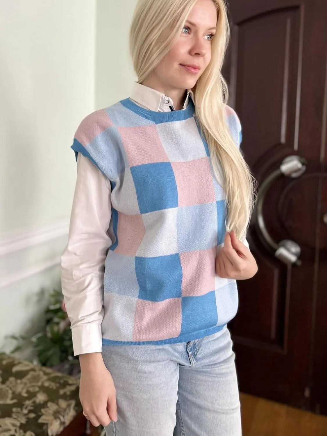 Women's Crop Tops Cap Sleeve Crew Neck Color Block Going Out Lightweight Sweater Tops