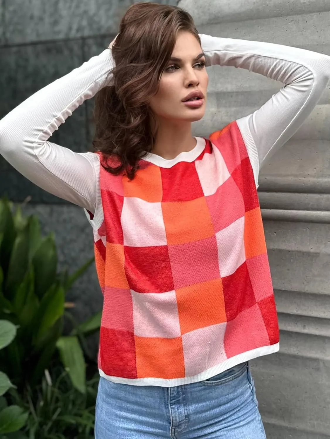 Women's Crop Tops Cap Sleeve Crew Neck Color Block Going Out Lightweight Sweater Tops