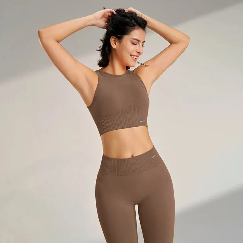Women's Seamless Yoga Set - High Waisted Leggings & Top