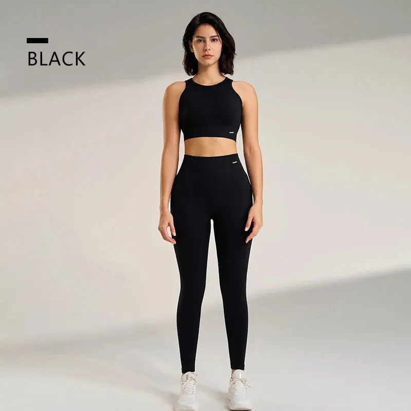 Women's Seamless Yoga Set - High Waisted Leggings & Top