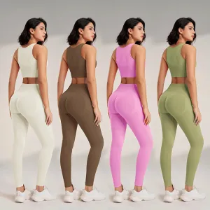 Women's Seamless Yoga Set - High Waisted Leggings & Top
