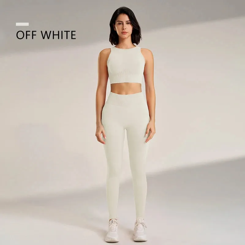Women's Seamless Yoga Set - High Waisted Leggings & Top