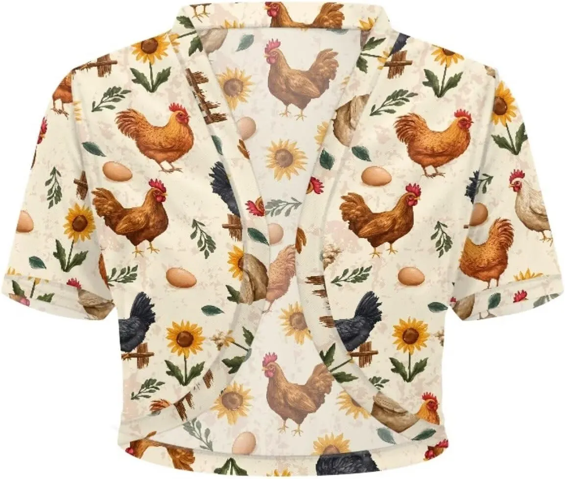 Womens Short Sleeve Cardigans Lightweight Summer Cardigan Trendy Bolero Shrug Cute Floral Cardigan Sheer Bolero