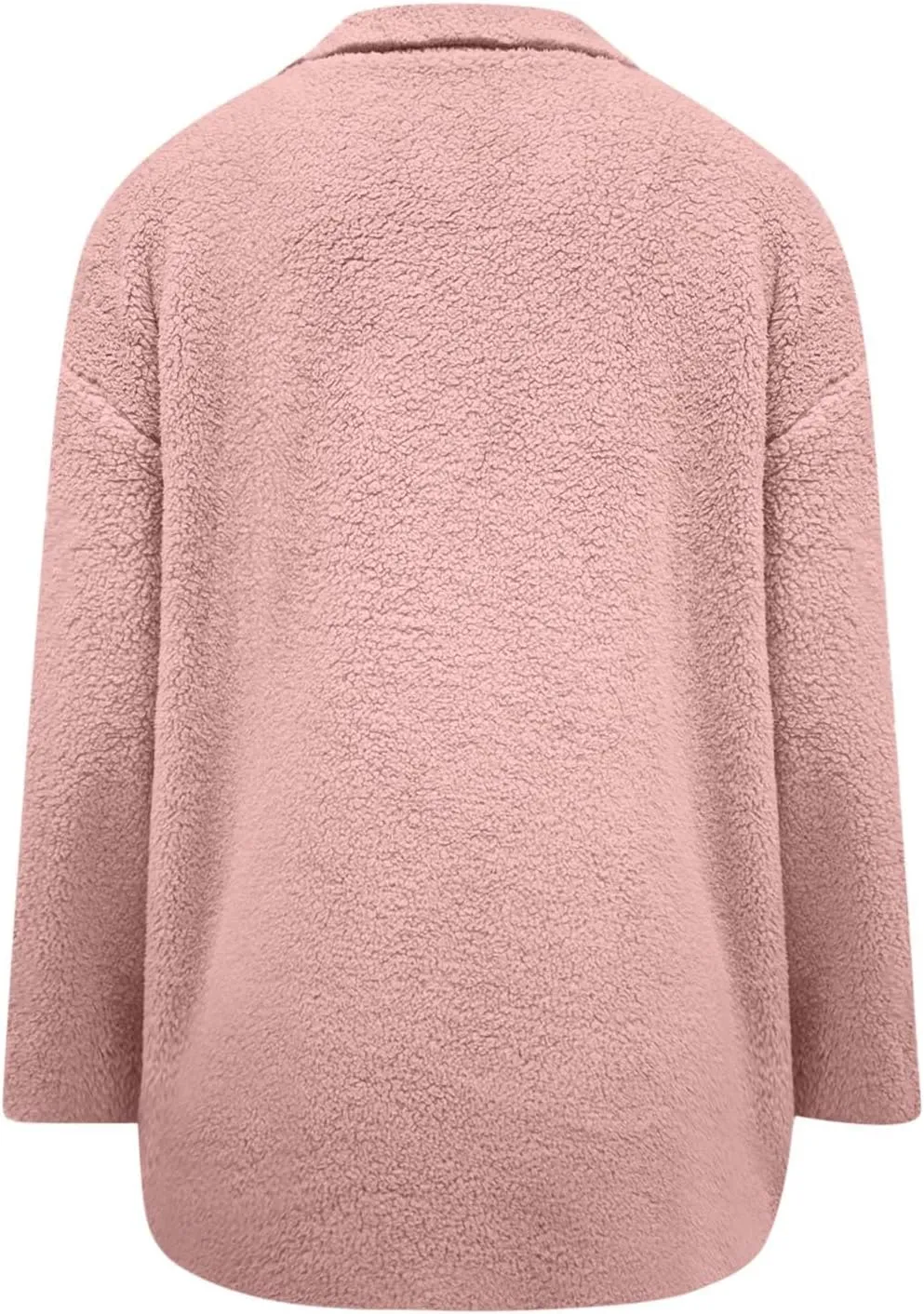 Womens Winter Coats Lapel Button Down Sherpa Jacket Long Sleeve Faux Fur Coats Fleece Jacket Outerwear with Pockets