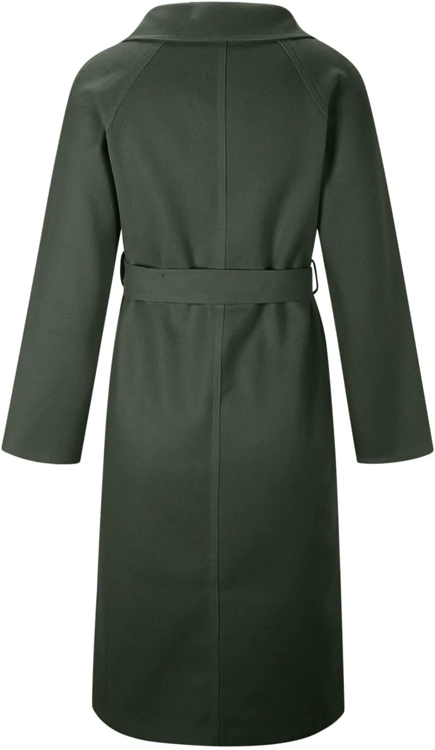 Wool Coats for Women 2024 Trendy Double Breasted Pea Coats Notch Lapel Long Winter Trench Coats with Pockets