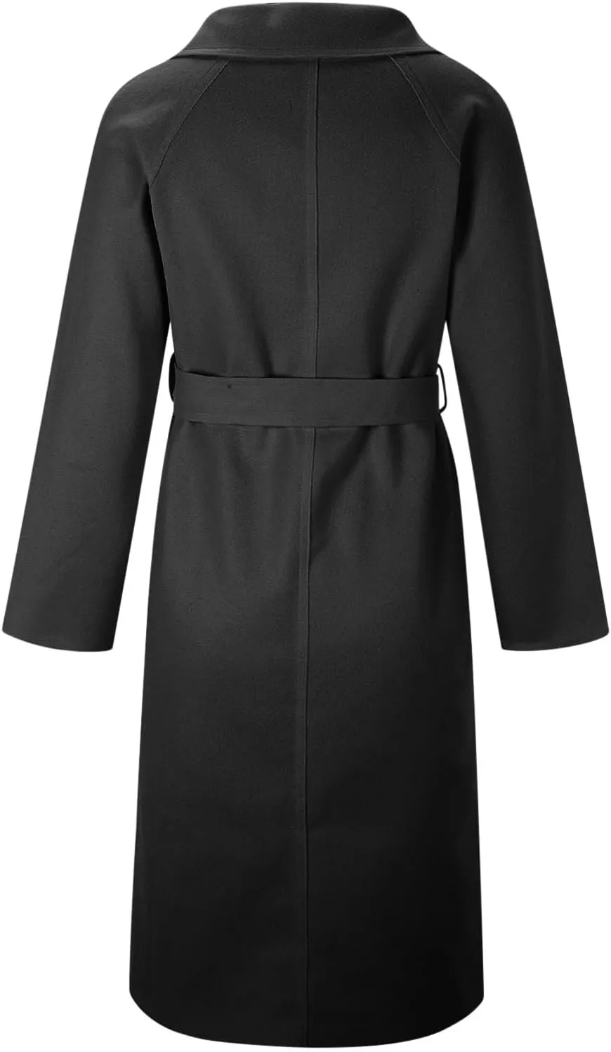 Wool Coats for Women 2024 Trendy Double Breasted Pea Coats Notch Lapel Long Winter Trench Coats with Pockets