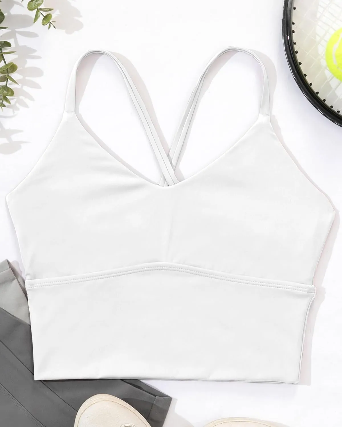XUNYU Women Longline Sports Bra Workout Tank Tops Strappy Criss Cross Crop Fitness Gym Yoga Running Shirts