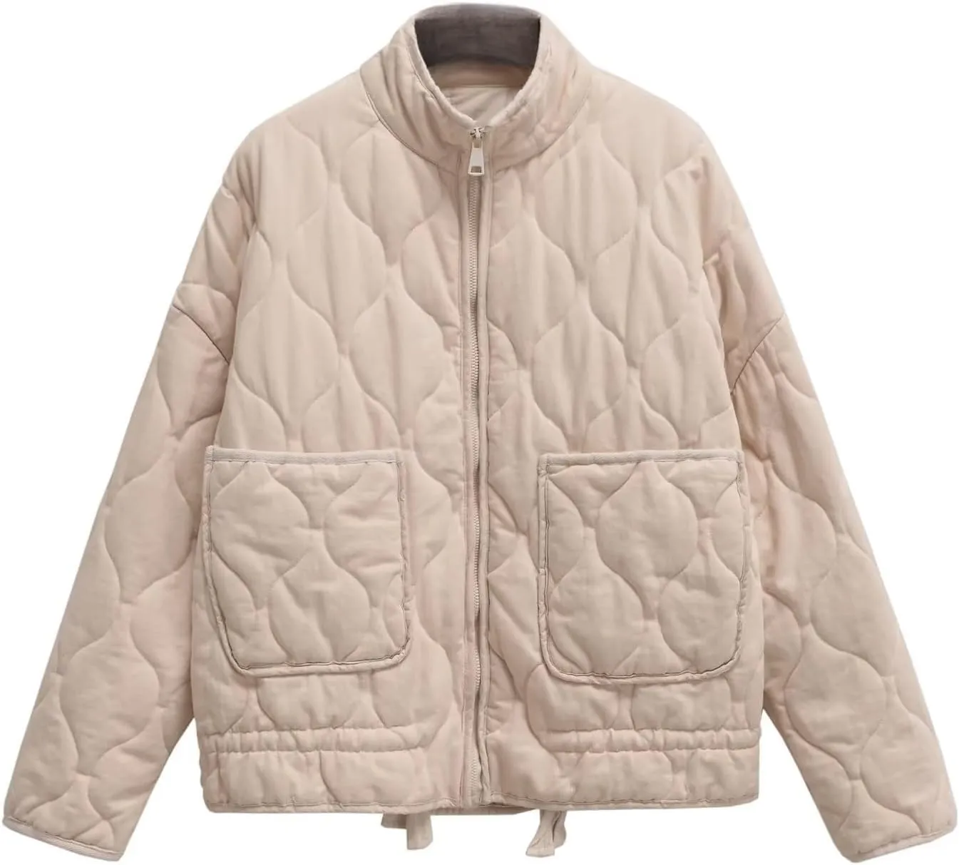 Y2K Stand-Up Collar Down Jackets for Women Winter Insulated Puffer Coats Aesthetic Quilted Long Sleeve Top Cute Clothing