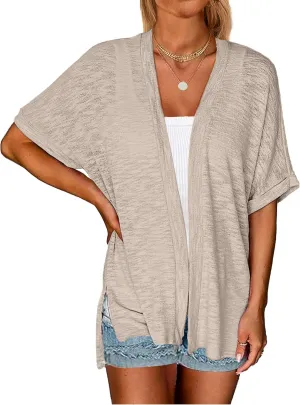 Yekaty Lightweight Cardigans for Women Casual Summer Short Sleeve Cardigan Open Front Beach Coverups 2025
