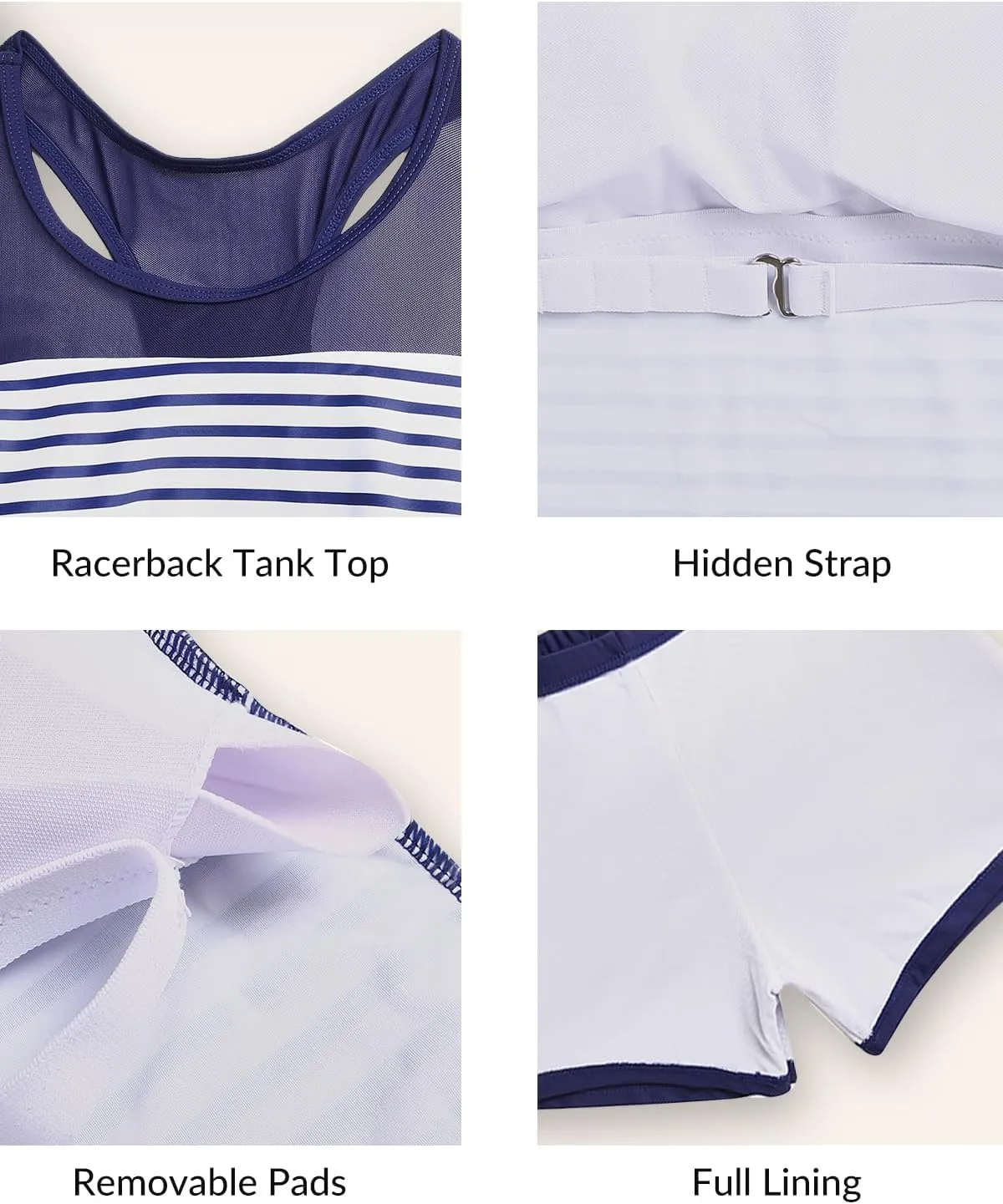 Yonique Tankini Swimsuits for Women with Shorts Athletic Two Piece Bathing Suits Racerback Tank Tops Swimwear